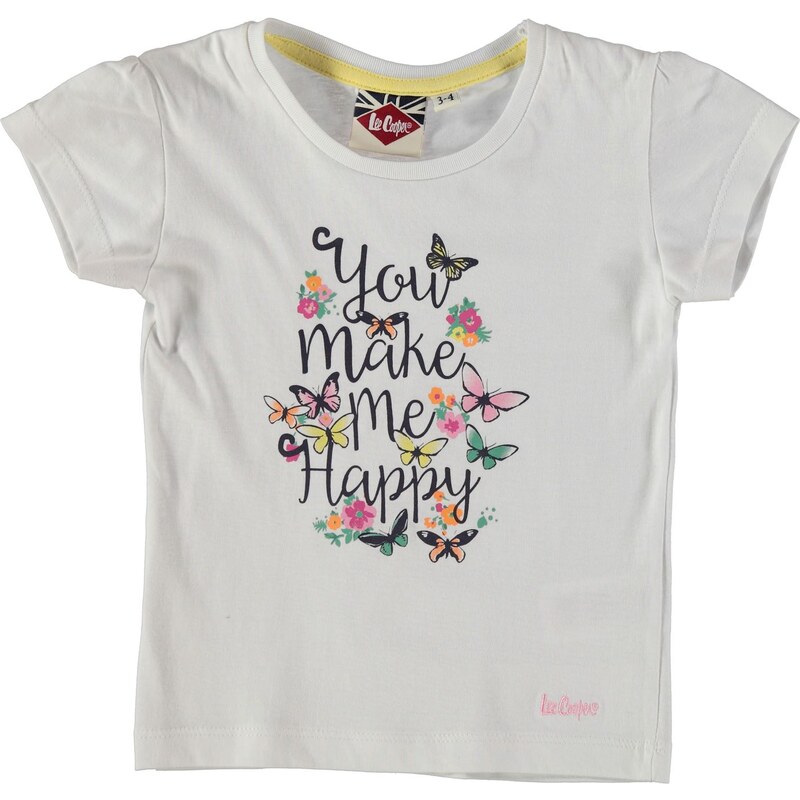 Lee Cooper Print T Shirt Infant Girls, white