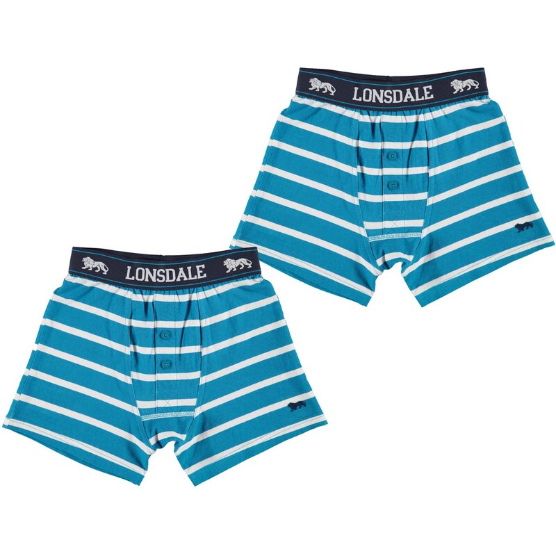 Lonsdale 2 Pack Boxers Junior, blue/wht stripe
