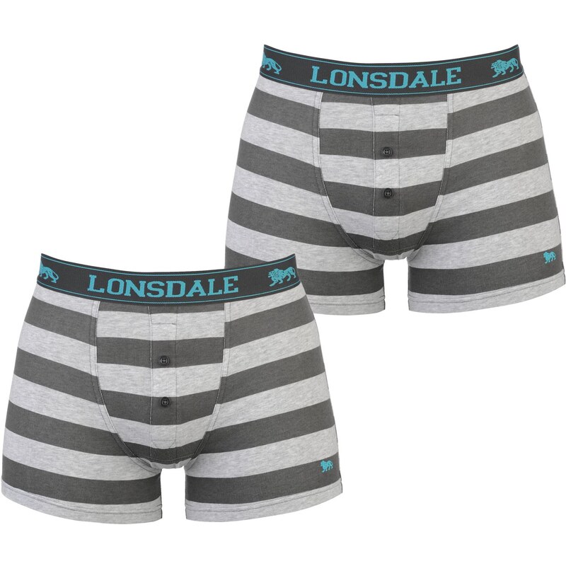 Lonsdale 2 Pack Boxers Junior, charc/gry strip