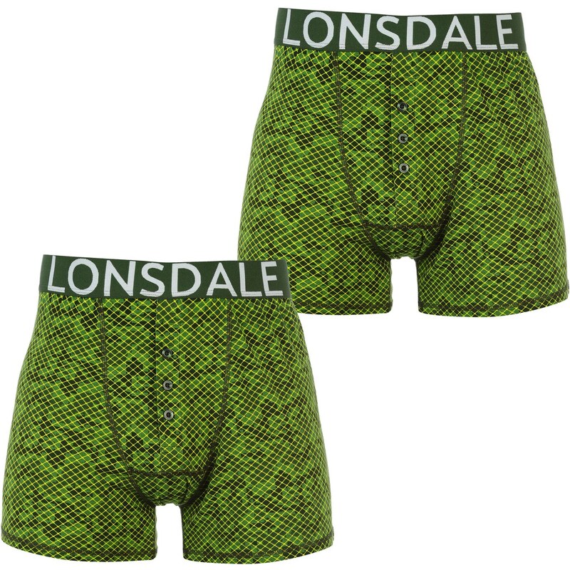 Boxerky Lonsdale 2 Pack Green Digi Camo