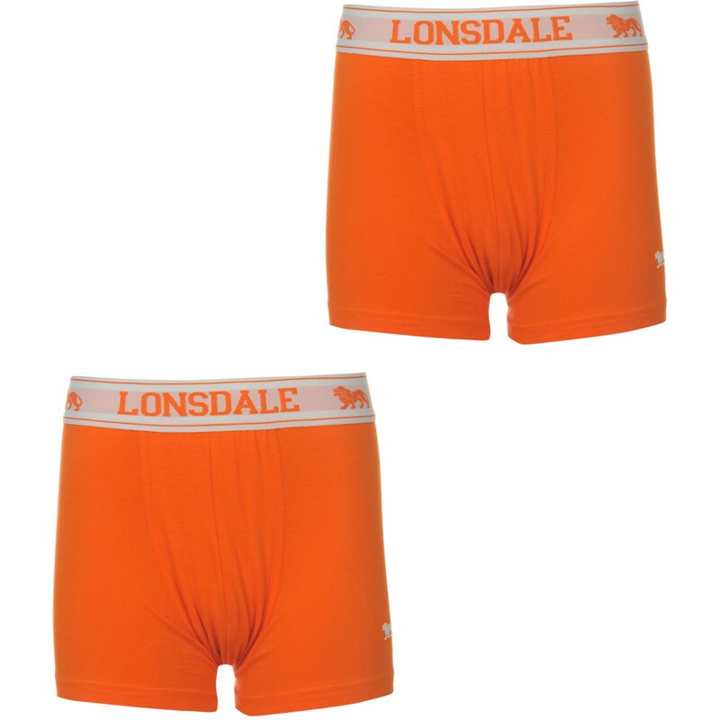 Lonsdale 2 Pack Trunk Junior Boys, fl orange/white