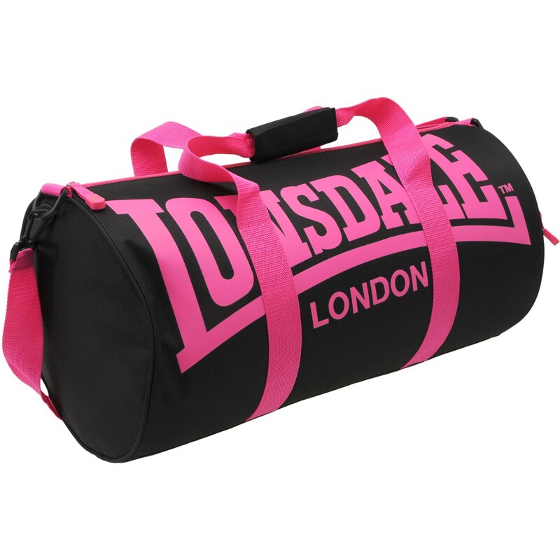 Lonsdale Barrel Bag, black/pink