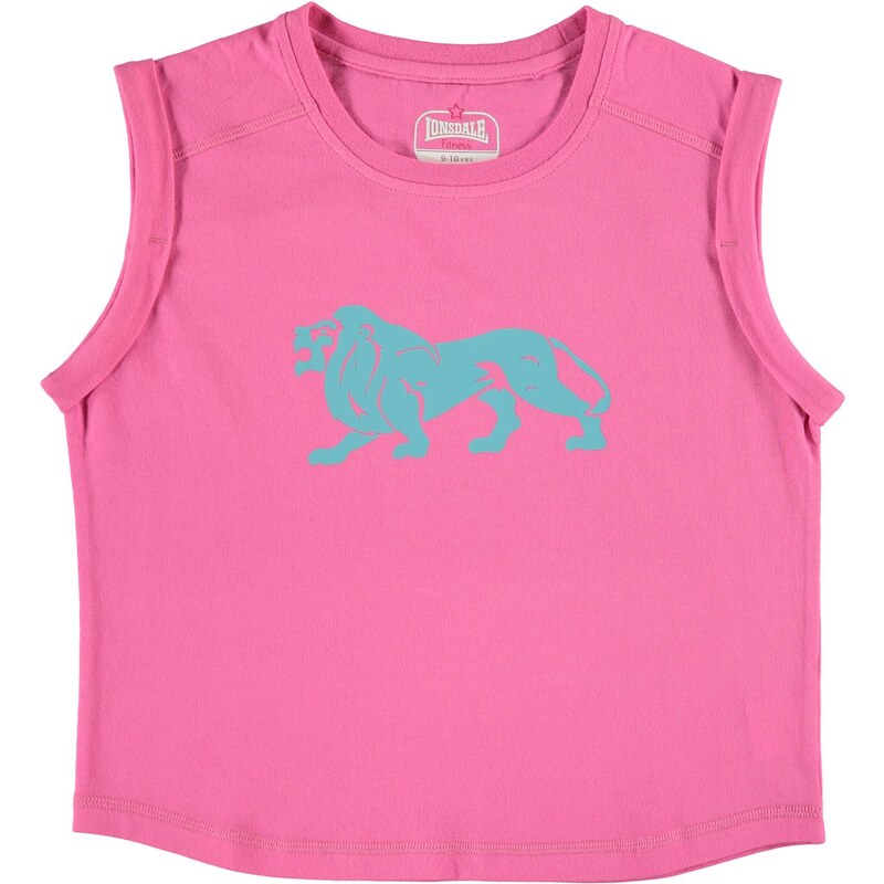 Lonsdale Boxy T Shirt Junior Girls, pink
