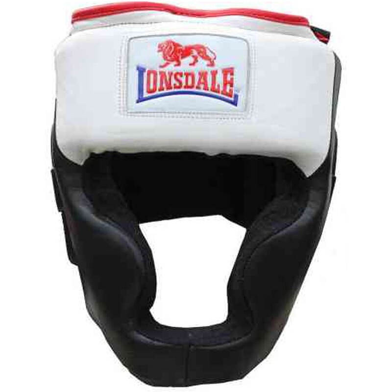 Lonsdale Leather Headguard, black/white