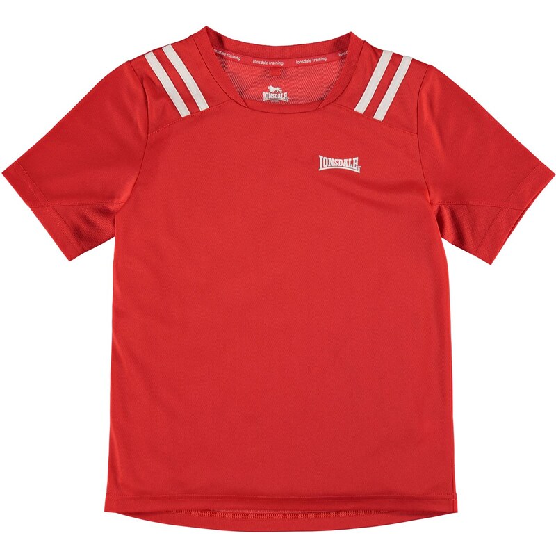 Lonsdale Two Stripe Tshirt Junior Boys, red