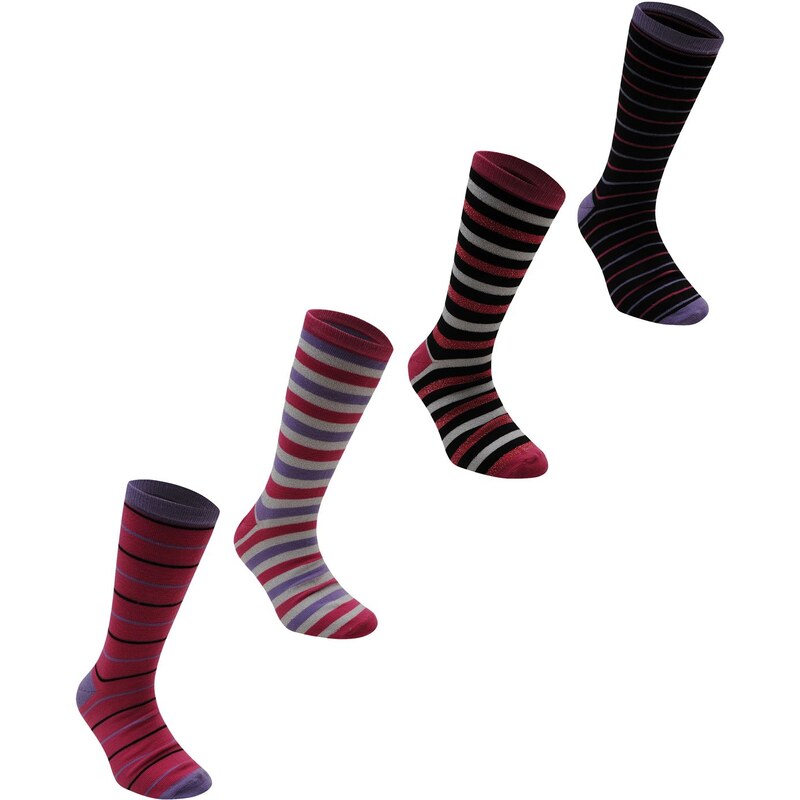 Miss Fiori Striped 4 Pack Socks, -