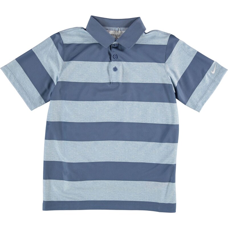 Nike Bold Stripe Golf Polo Shirt, blue grey