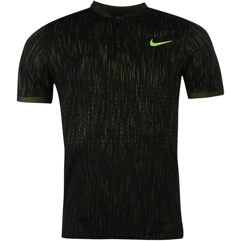 Nike Dri Fit Tennis Polo Shirt Mens, black/volt