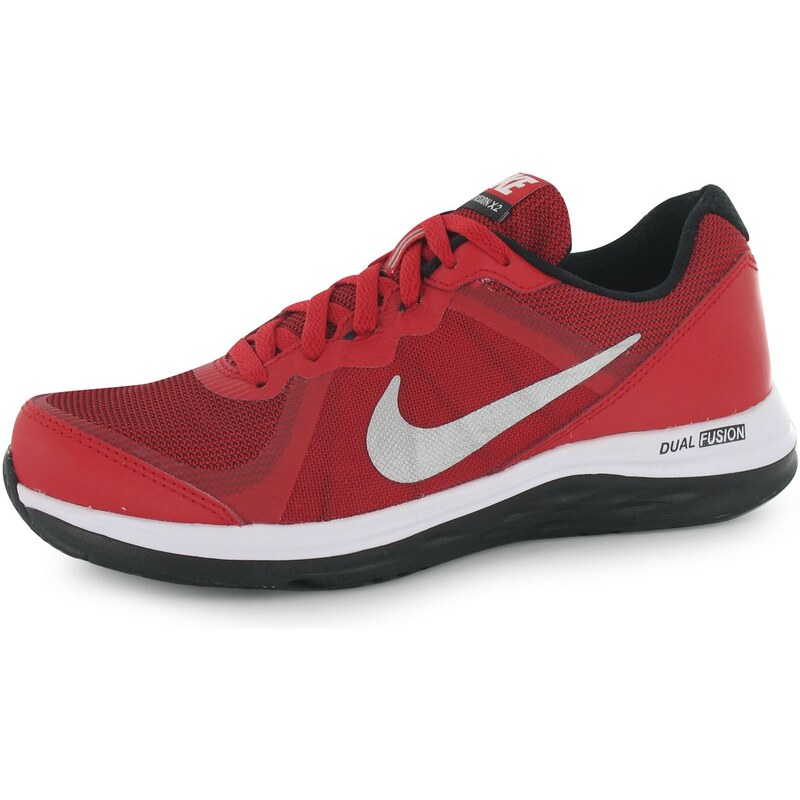 Nike Dual Fusion X2 Junior Boys Running Shoes, red/silver