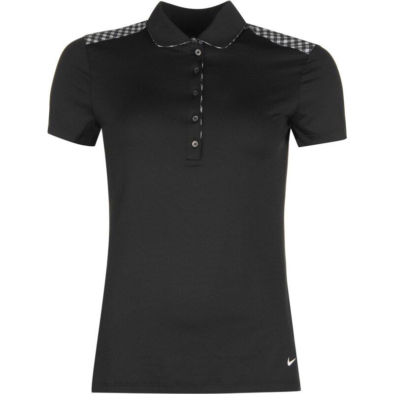 Nike Ginghm Mix Golf Polo Ladies, black/white