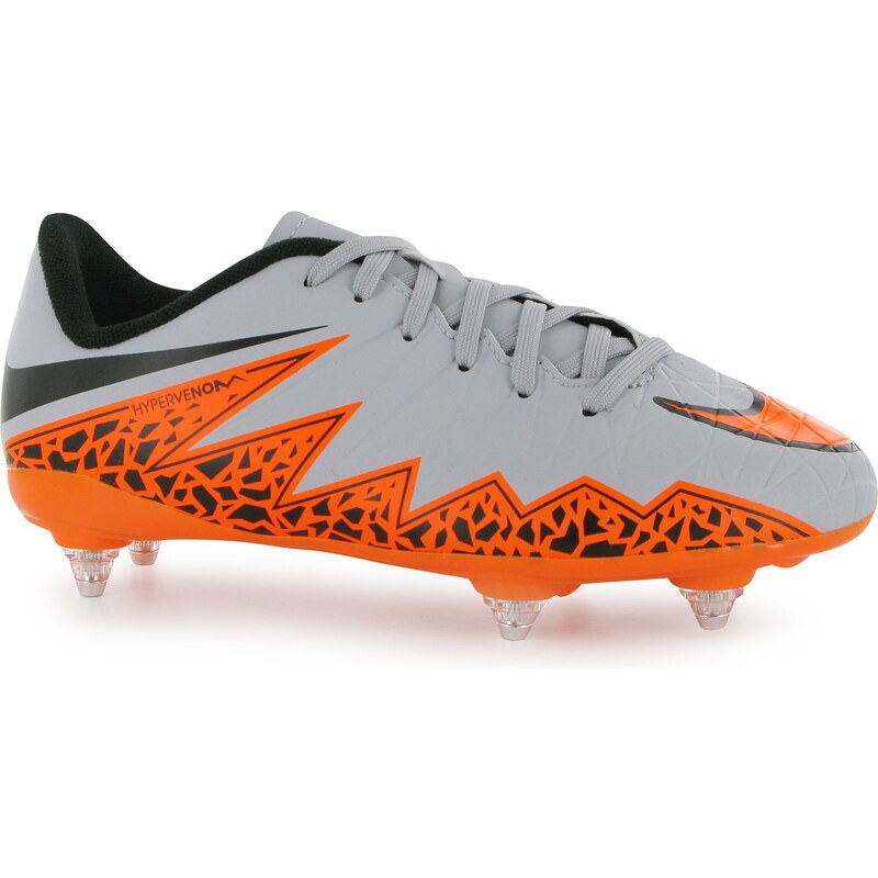 Nike Hypervenom Phelon SG Junior Football Boots, wolf grey/org