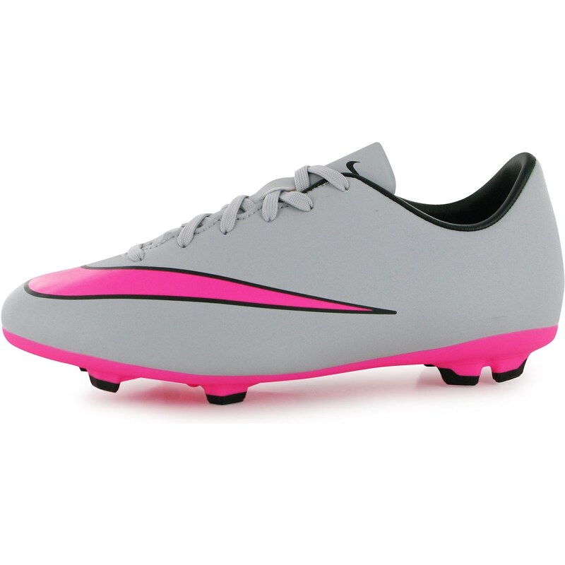 Nike Mercurial Victory FG Junior Football Boots, wolf grey/pink