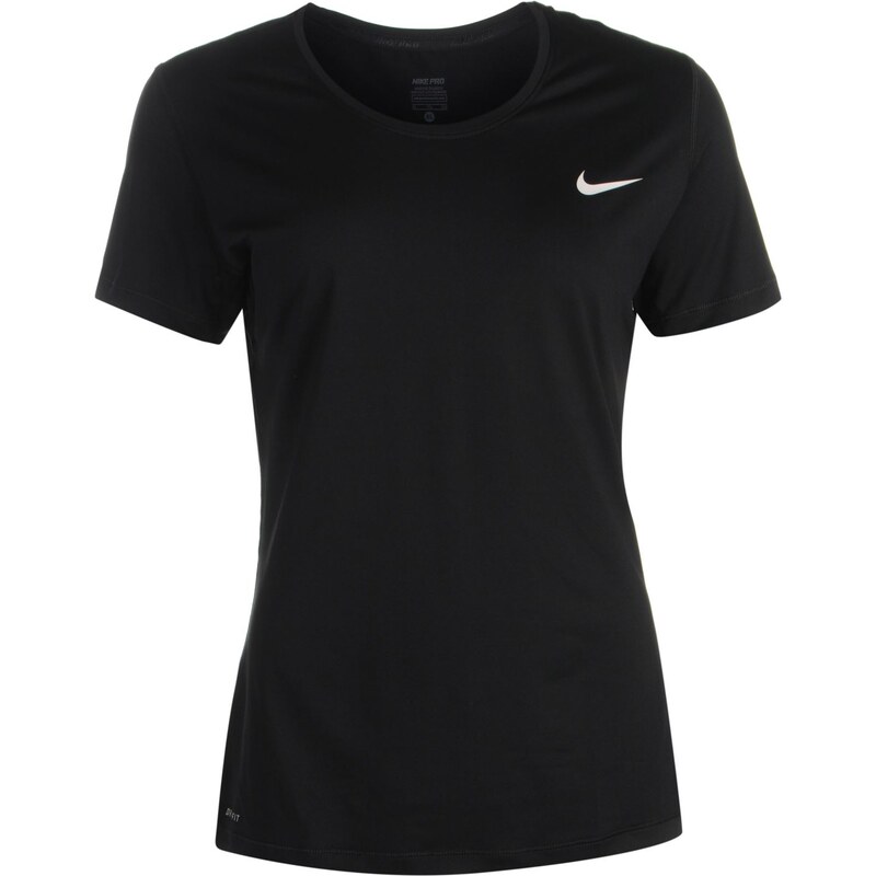 Nike Pro Short Sleeve V Neck Top Womens, black