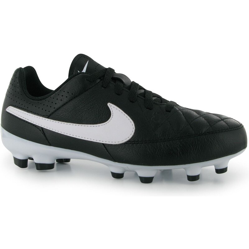Nike Tiempo Genio Firm Ground Football Boots Junior Boys, black/white