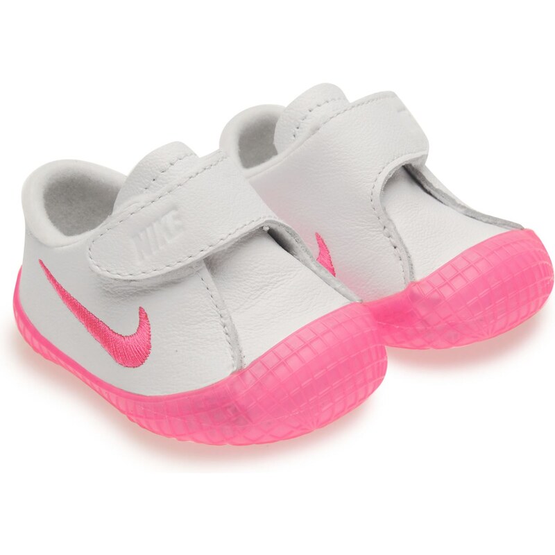 Nike Waffle 1 Girls Crib Shoes, white/pink