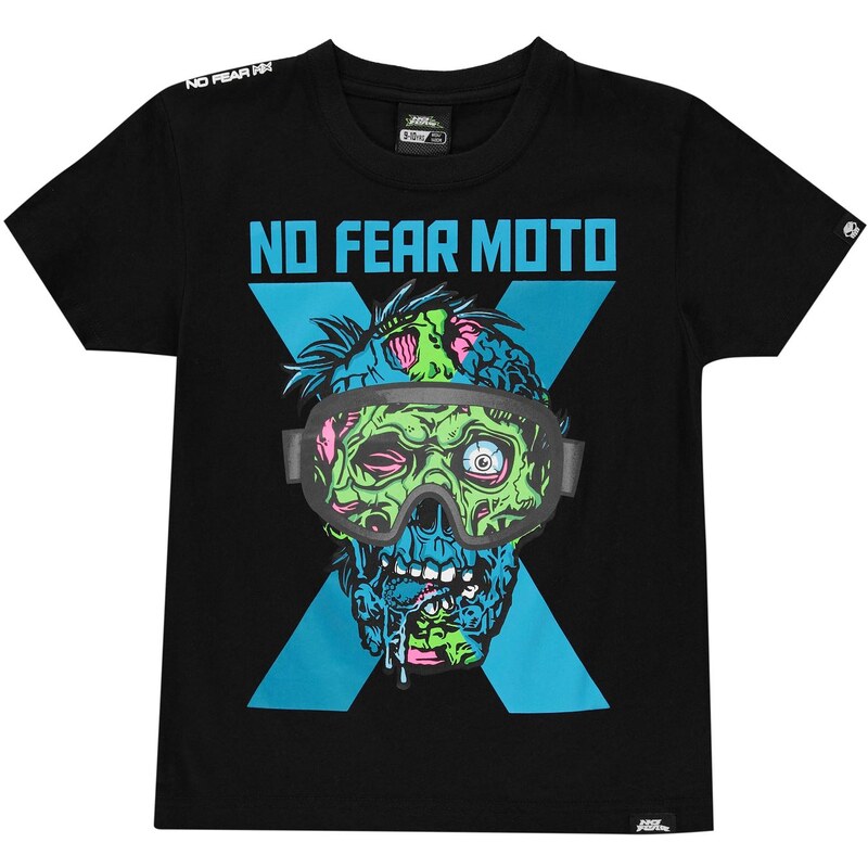 Triko No Fear Moto Graphic Tshirt dětské Boys Black Zombie