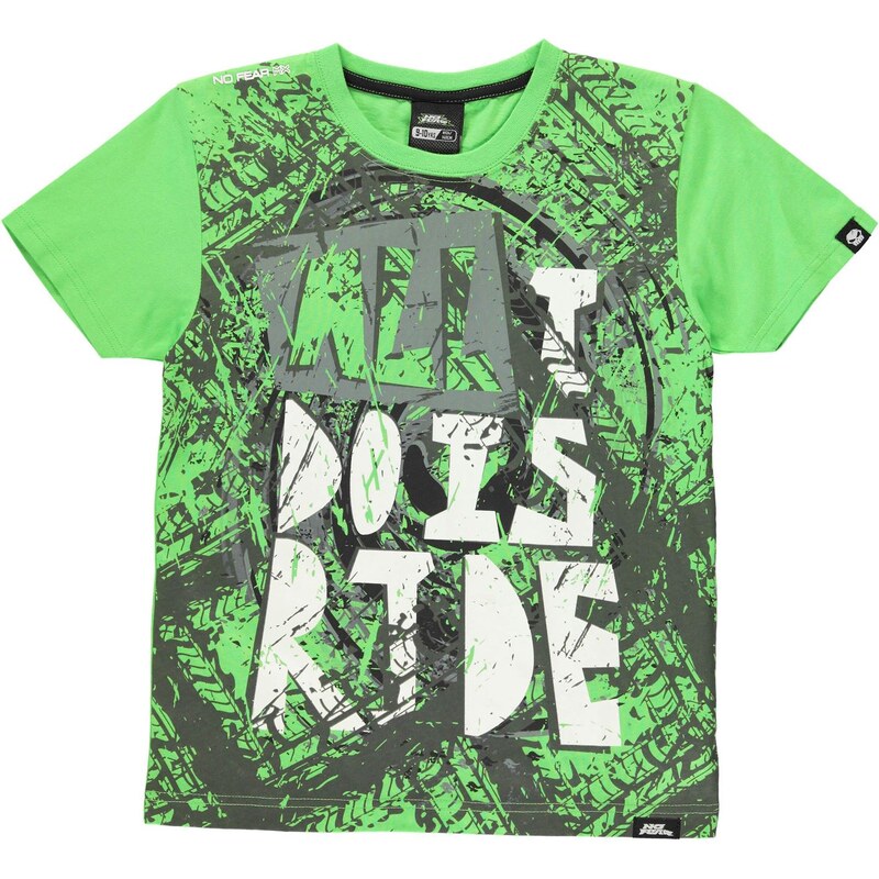 Triko No Fear Moto Graphic Tshirt dětské Boys Green All I Do