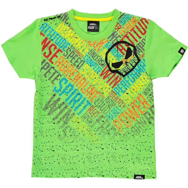 Triko No Fear Moto Graphic Tshirt dětské Boys Green AOP
