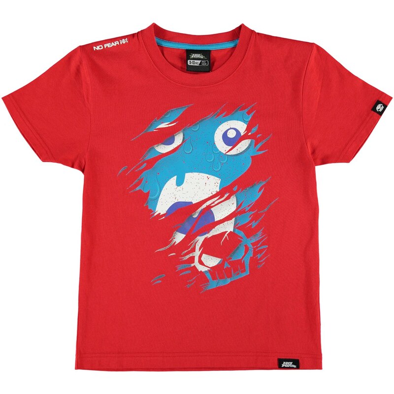 Triko No Fear Moto Graphic Tshirt dětské Boys Red Ripped