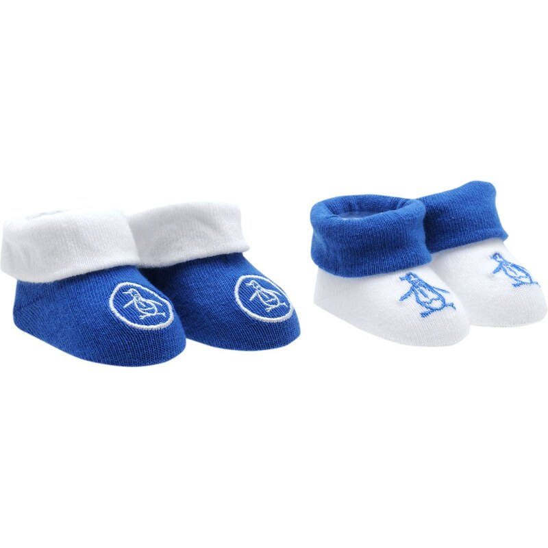 Penguin 124 Two Pack Booties Baby Boys, white/blue