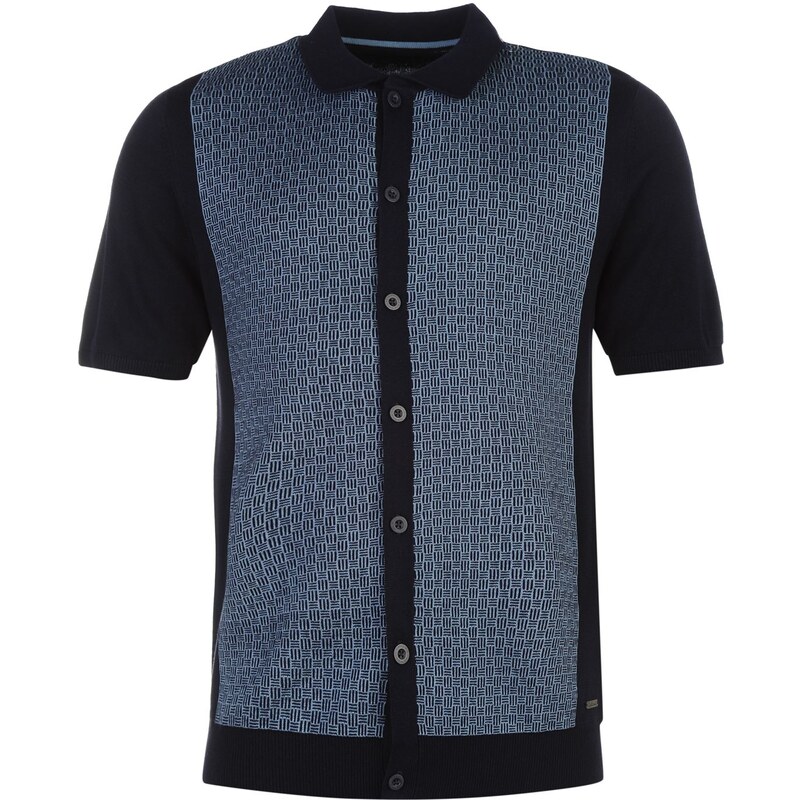 Pierre Cardin Button Front Polo Shirt Mens, navy/blue