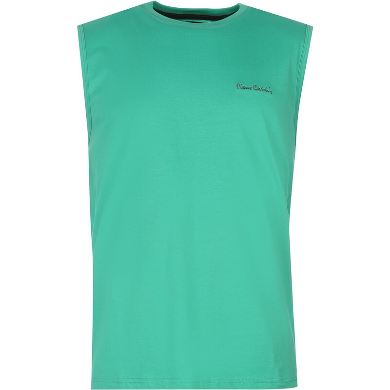 Pierre Cardin Embroidered Sleeveless T Shirt Mens, mint