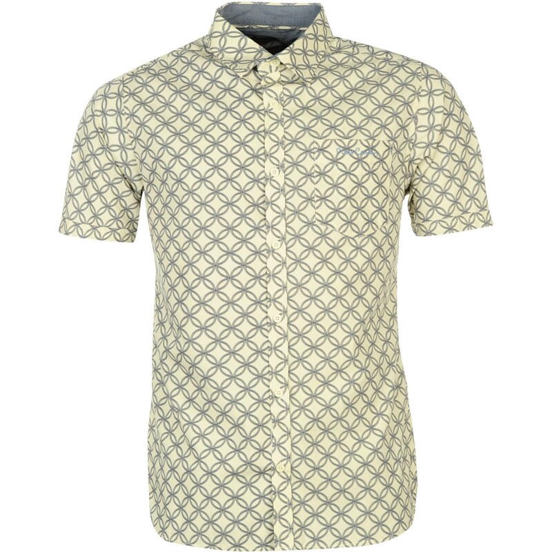 Pierre Cardin Short Sleeve Geo Shirt Mens, ecru