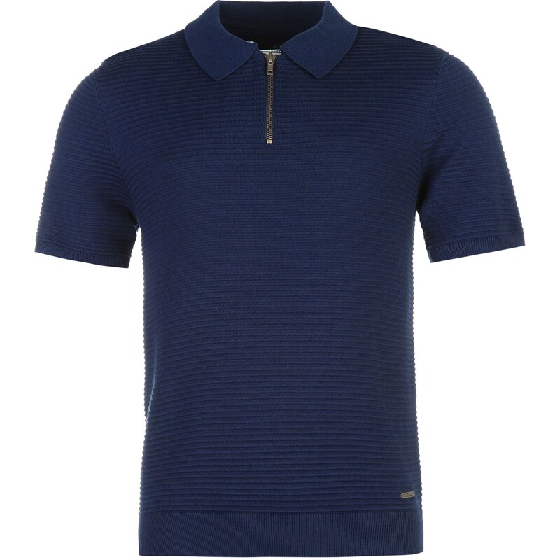 Pierre Cardin Zipped Neck Polo Shirt pánské Dark Blue