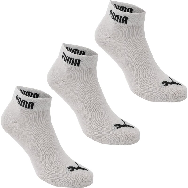 Puma 3 Pack Quarter Socks Junior, white