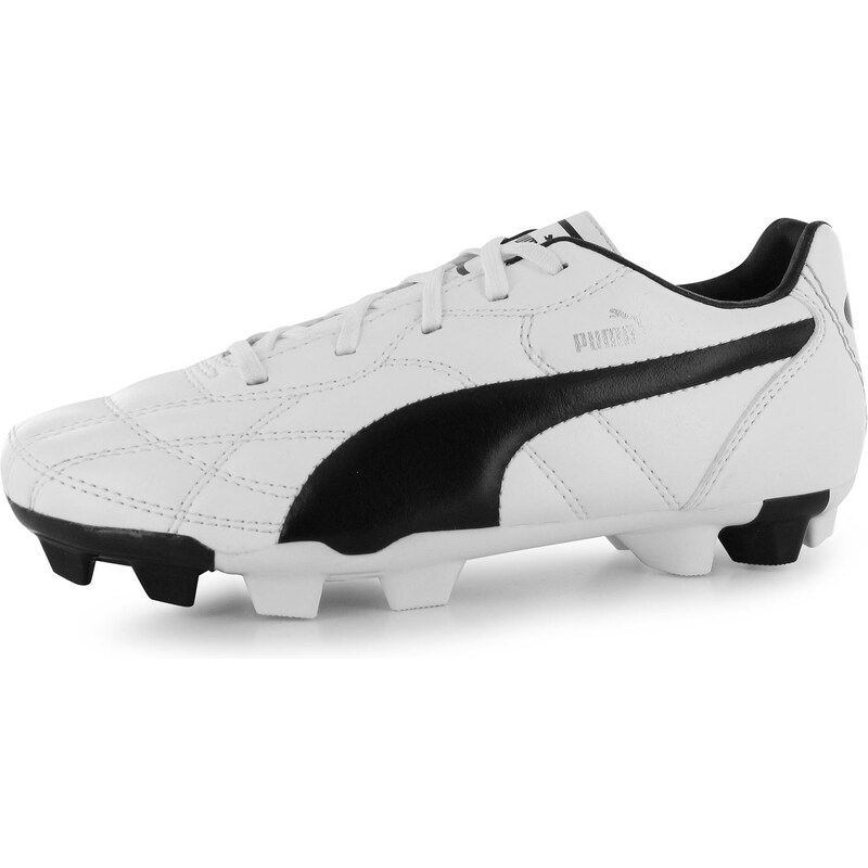 Puma Classico Childrens FG Football Boots, white/black
