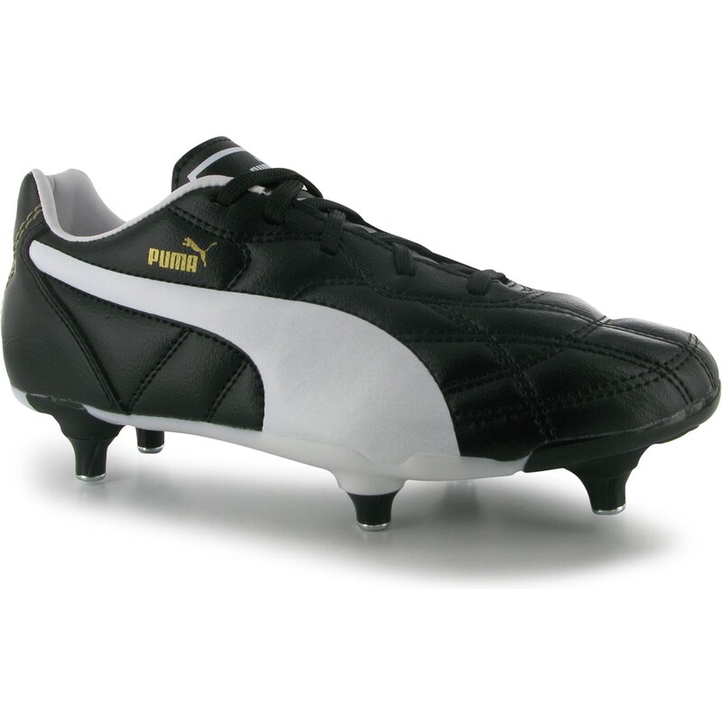 Puma Classico Childrens Soft Ground Football Boots, black/white