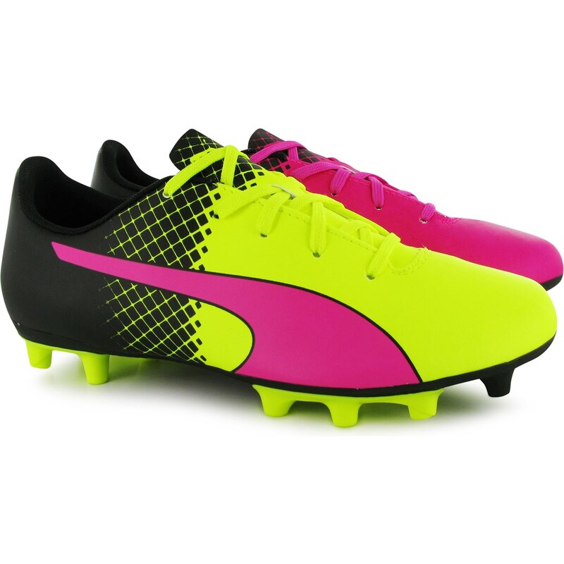 Puma evoSpeed 5 FG Football Boots Childrens, pink/yellow