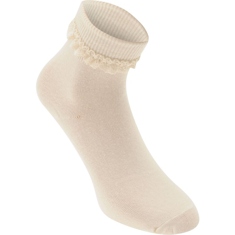 Rock and Rags Fold Frill Socks, cream