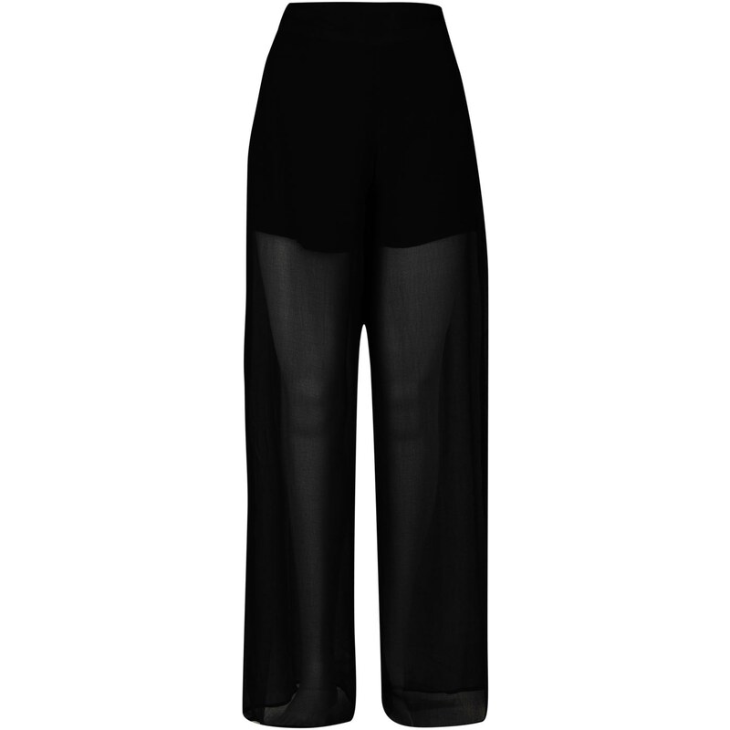 Rock and Rags Sheer Palazzo Trousers, black