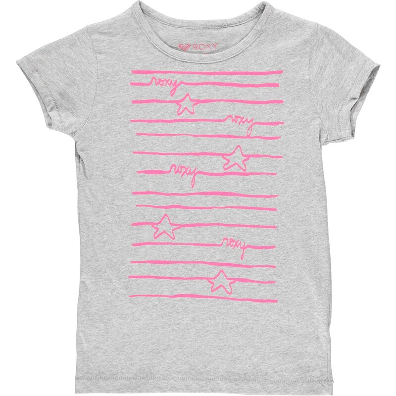 Roxy Star T Shirt Junior Girls, grey/pink