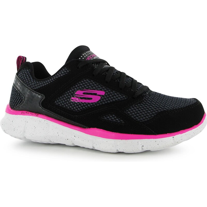 Skechers Equalizer New School Ladies Trainers, black/h.pink