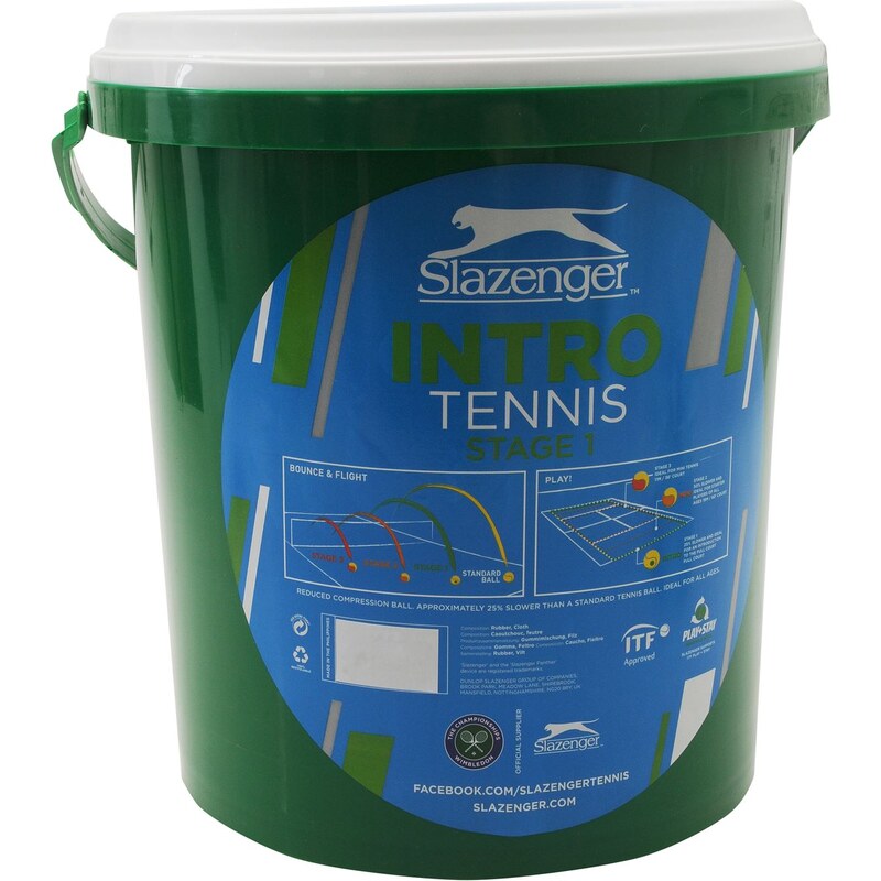 Slazenger Stage 1 Tennis Ball Bucket, green