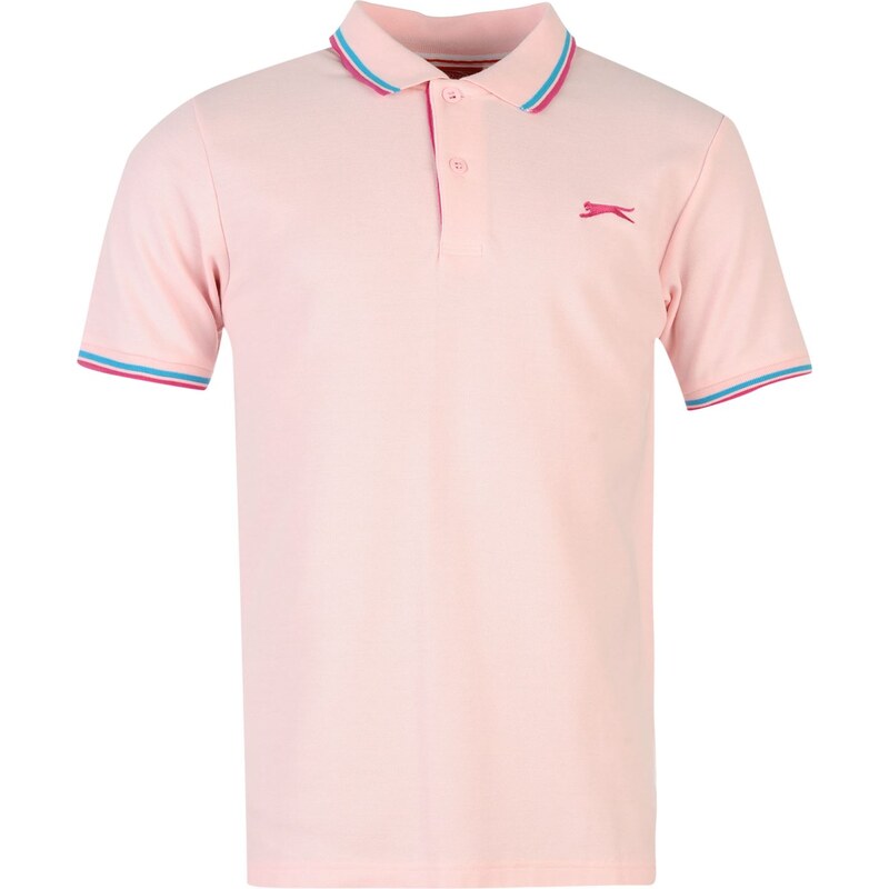 Slazenger Tipped Polo Shirt Mens, pink