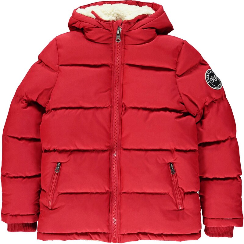 Soul Cal SoulCal 2 Zip Bubble Jacket Junior Boys, jester red