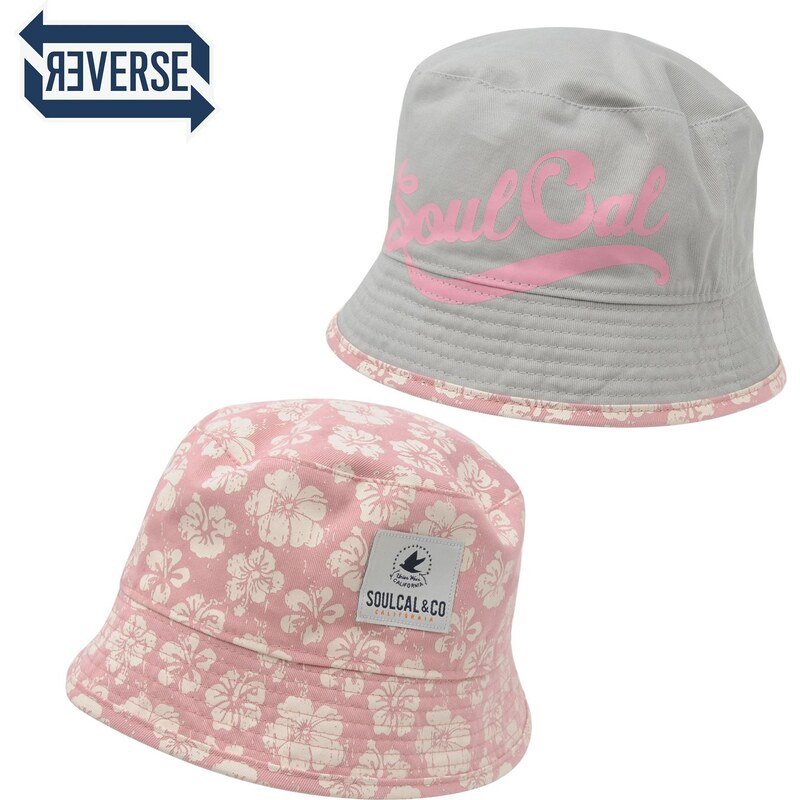 SoulCal Bloom dámské Bucket Hat Pink/Grey