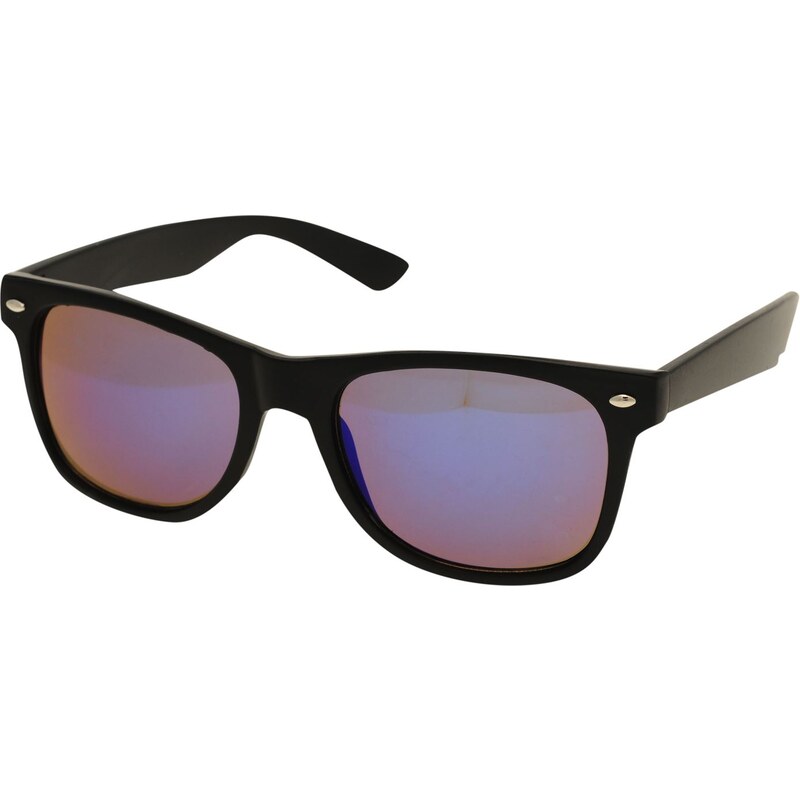 Soul Cal SoulCal Colour Lens Wayfarer Mens Sunglasses, black/oceanlens