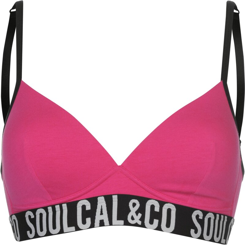 SoulCal Cotton Jaquard Bra Ladies, bright pink