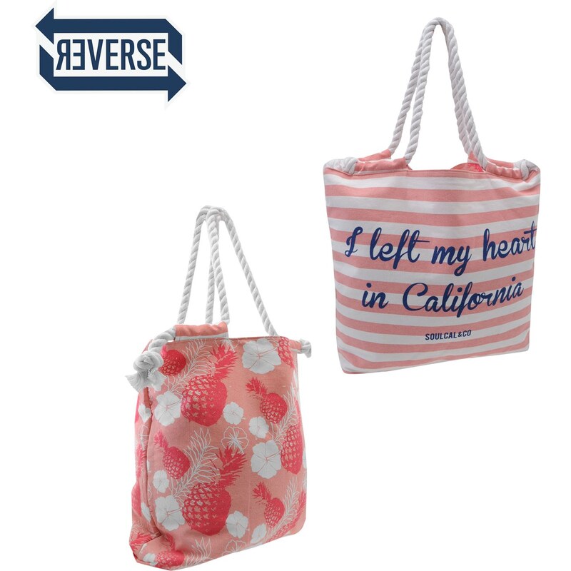 SoulCal Reversible Beach Bag Pink