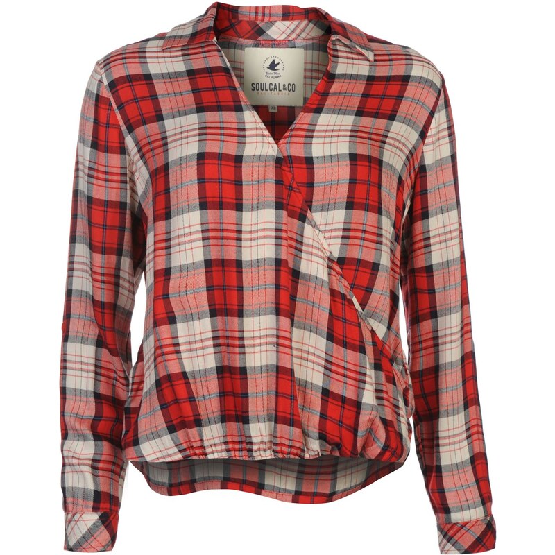 SoulCal Wrap Front Shirt Red Check