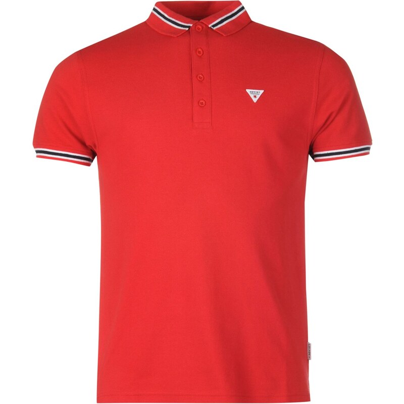 Soviet Mid Tip Polo Shirt Mens, red