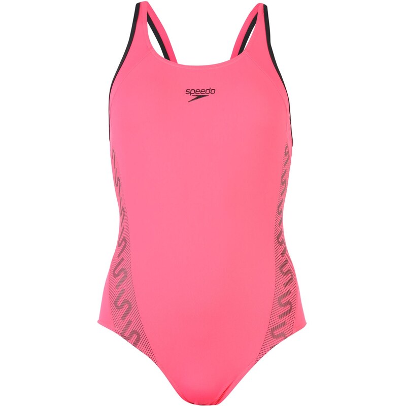 Speedo Monogram Muscle Back Swimsuit Ladies, pink/grey