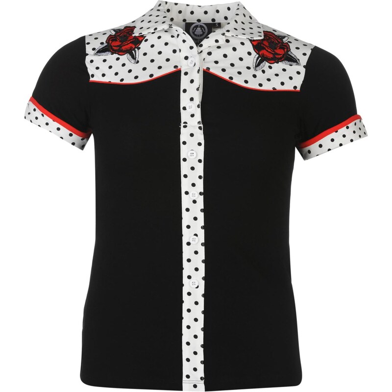 Too Fast Western Shirt Ladies, roses