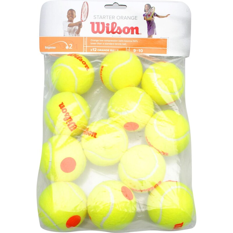 Wilson Mini Orange 12 Pack Tennis Balls, orange