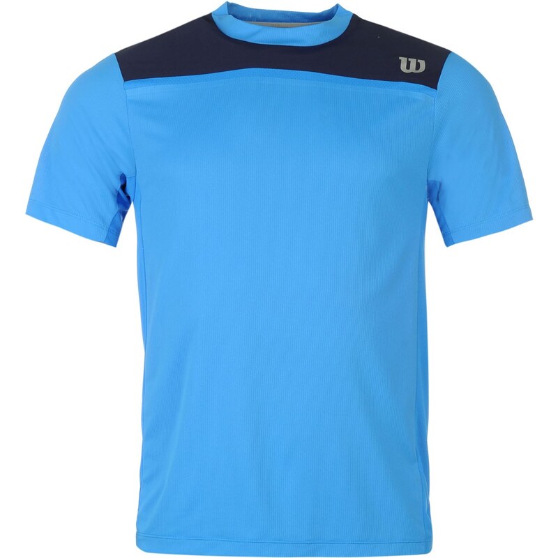 Wilson Woven Crew Tennis T Shirt Mens, blue