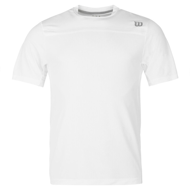 Wilson Woven Crew Tennis T Shirt Mens, white